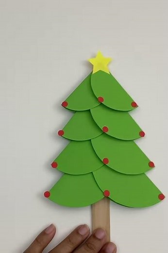 How To Make Paper Christmas Tree For Kids / 1 minute video / shorts