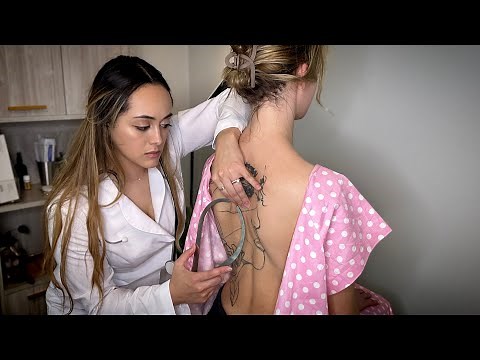 ASMR Back Exam (Skin Pulling, Cracking, Spine Assessment, Measuring) | Soft Spoken Roleplay