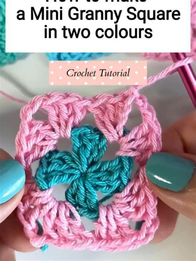 13. Easy Mini Two Color Granny Square Tutorial – Easy Beginner Crochet Pattern Crochet this adorable mini granny square with two colors – classic look with beautiful contrast! Great for stash-busting, baby blankets, bags, or colorful motifs. Quick 2-3 round tutorial perfect for beginners learning color changes. Quick, step-by-step tutorial. #TwoColorGrannySquare #MiniGrannySquare #BeginnerCrochetTutorial #EasyGrannySquare #CrochetForBeginners #ColorfulCrochet #GrannySquarePattern