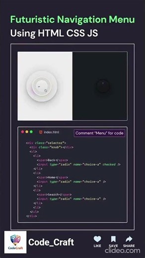 Futuristic Navigation Menu 🔥 HTML CSS JS