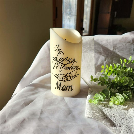 Personalized in Loving Memory Flameless Candle: Ivory LED Memorial Light for Wedding Remembrance Table - Etsy