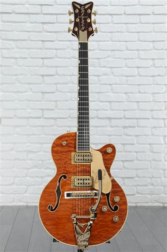 Gretsch Limited Quilt Falcon Jr. Semi-hollowbody Electric Guitar - Roundup Orange