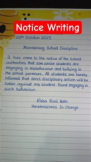 Notice Writing In English #shortsvideo