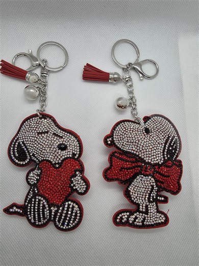 Bling Snoopy Keychain and or Bag Charm. - Etsy