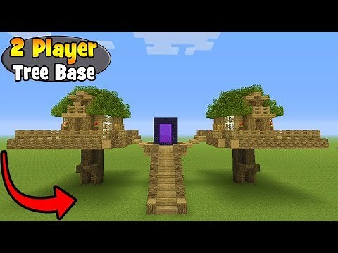 Minecraft Tutorial: How To Make A 2 Player Survival Tree Base (Survival Base)