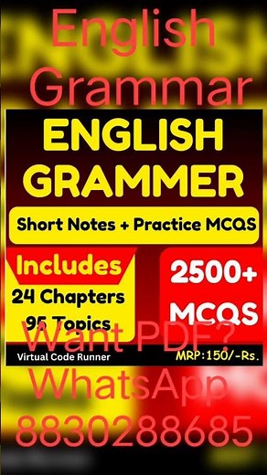 English Grammar PDF Notes | English Grammer Notes for Competitive Exams #englishgrammar #english