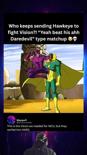 Hawkeye vs. Vision #avengers #marvel