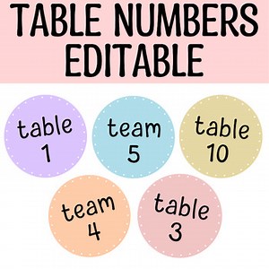 Boho Calm Colors Classroom Table Numbers, Table, Team and Group Numbers