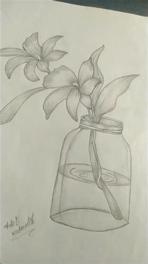 realistic flower pencil sketch drawing 😍