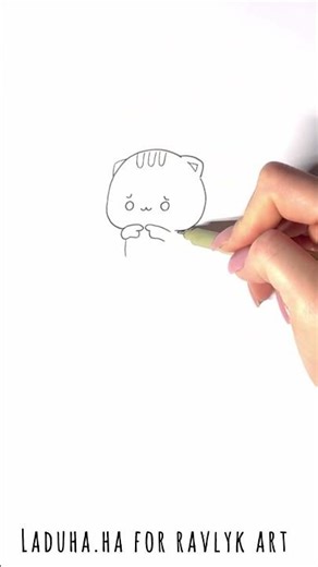 🐱 Cute Cat Drawing in Action 🌈🚀 Easy Animal Art Short 🎥✨ #shorts #drawing #RavlykArt