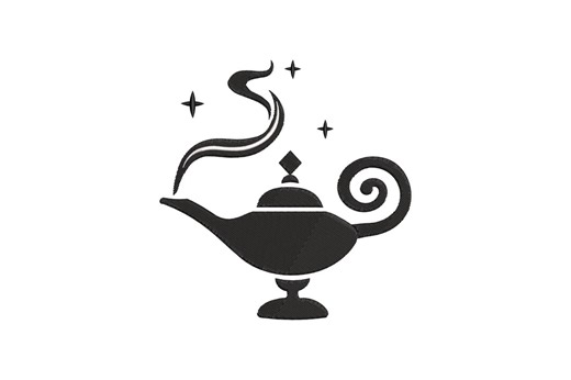 Magic Genie Lamp Machine Embroidery Design, Arabian Nights Fantasy Pattern, Whimsical Wish, Instant Download - Etsy