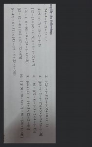 mplify the following: \[ \begin{array}{lll} 74+4-(-2)+35 \div 7... | Filo