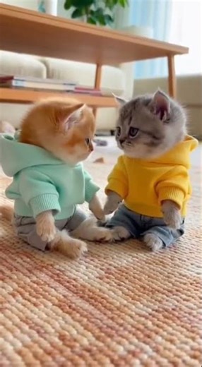“Tiny Kittens Try a Secret Handshake 😭🤝”