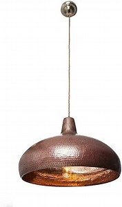 Cerames Copper Pendant lamp Higo - Hand Forged Retro Copper Ceiling Light Fixture | Original Copper Room lamp Made in Mexico, Perfect for Kitchen, Living Room, Bedroom, Dining Room