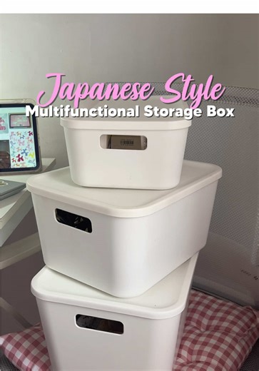 Aesthetic storage box idea. This is so useful!💗 #storagebox #storage #organizer #homeorganizer #fyp