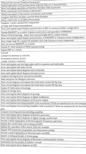 Basic Electronics Engineering|| most important questions || 2024 pattern || IMP question Electronics