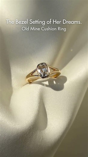 The Bezel Setting of Her Dreams with cushion diamond #shorts #engagementring
