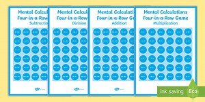 Differentiated Mental Calculation Four-in-a-Row Resource Pack