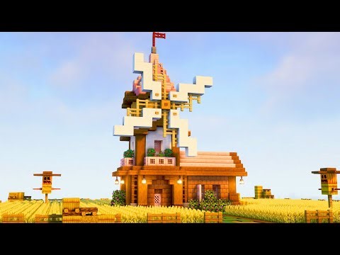 ⛏️ Minecraft House Tutorial : How To Build a Cottage Windmill