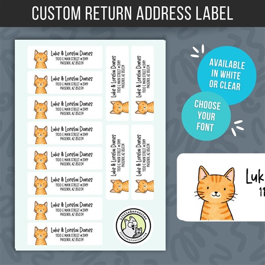 Orange Tabby Cat Return Address Labels • Personalized Stickers • Custom Cat Address Labels • Cute Ginger Cat Labels • Pet Return Address - Etsy
