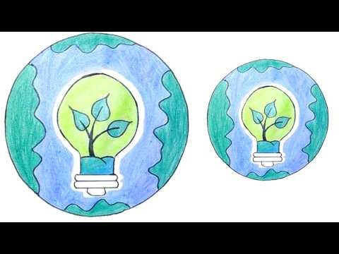 How to Draw Energy Saver Poster | Save Energy Drawing Easy
