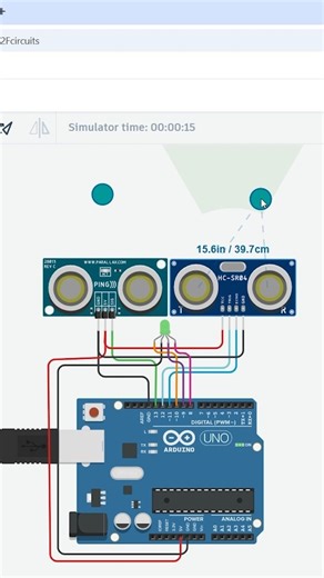 Tinkercad Simulation | Arduino Two Ultrasonic Sensor RGB Light Experiment