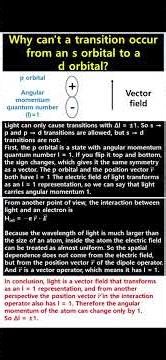 SE 8 Why is an s-d transition forbidden ? #science #physicalchemistry #spectroscopy #orbitals