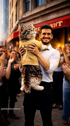 The poor cat wanted to enter a fancy restaurant…They said no 😿