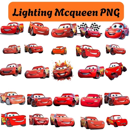 Lightning Mcqueen PNG Bundle: Cars Sublimation Design (digital Download) - Etsy