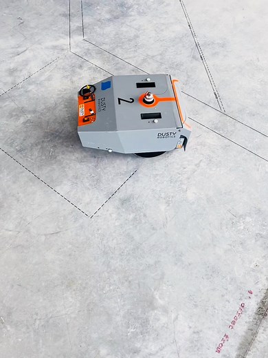 Autonomous Dusty Robot Navigates Concrete Floor