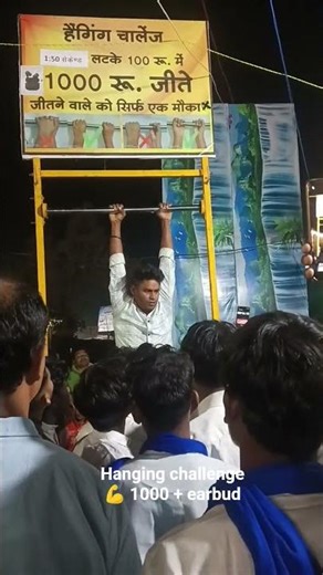 hanging challenge 💪 1000+earbud 🎧