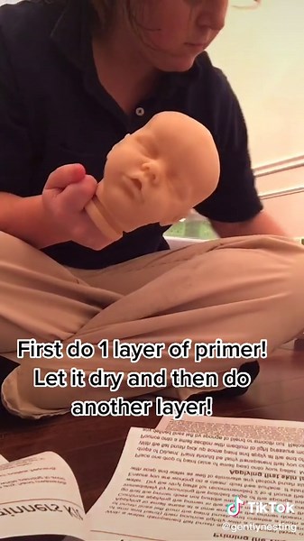 How to paint a reborn doll with air dry paints, part 1! :)