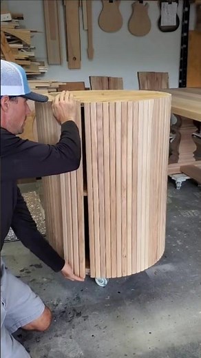 Fluted Table Base - Magnetic Access Panel