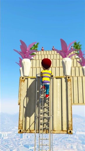 GTA 5 Rudra Jumping Into Pool (Euphoria Physics/Ragdolls) #shorts