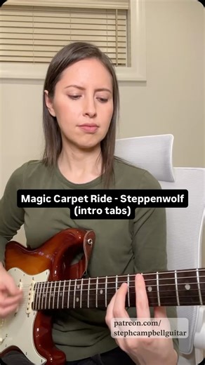 Steph Campbell on Instagram: "Magic Carpet Ride by Steppenwolf 🎸🎶 Full lesson, PDF Tabs, Backing Track, and Amplitube preset on my Patreon page. Link in bio. #guitartabs #guitar #guitarist #guitarcover #guitarriff"