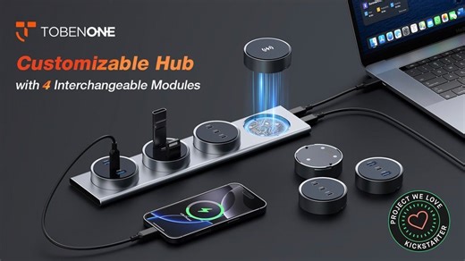 TobenONE Ultra-Slim Modular Magnetic Desktop Charging Hub from $89