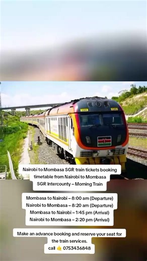 Mombasa to Nairobi SGR Train Timetable and Booking