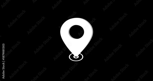 Animated location pin on transparent background. GPS location pointer animated icon. map, and travel planning featuring marker pins