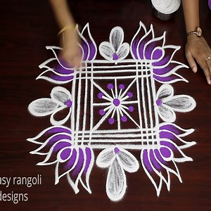 767K views · 1.4K reactions | Lotus Flower rangoli & muggulu designs with 3 dots - kolam tutorials #easyrangolisuneetha #rangoli #kolam #muggulu #rangolidesigns #design #rangolihomes | Easy rangoli designs | Facebook
