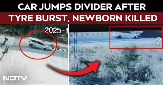 Rajasthan News | Tyre Burst Sends Car Over Divider, Newborn & Man Killed In Horror Crash
