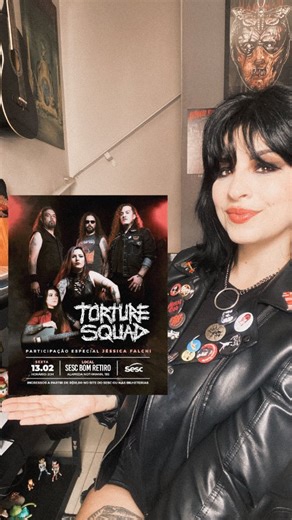 Jessica Valentim on Instagram: "Sexta tem Torture Squad no Sesc Bom Retiro, em São Paulo. A banda paulistana celebra 33 anos de carreira com um show especial em homenagem às gerações de músicos que construíram a história do rock e do metal brasileiro. A apresentação conta ainda com participação de @falchi.jessica (Falchi/ Iron Ladies / ex-Crypta), reforçando a celebração da cena pesada nacional. Ingressos à venda no site do Sesc a partir de R$18. Se carnaval não é sua praia ou se você prefere tr
