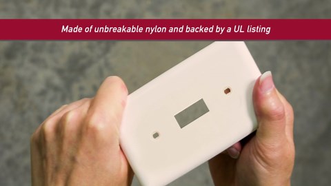 (10 pack) Hyper Tough Oversized Wallplate, Single Switch, Light Almond Nylon, 5in, 53149-T1