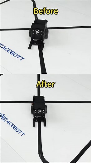 This robot was broken until we fixed the code #stem #roboticsfail #shorts line tracing/line tracking