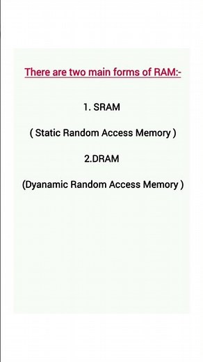 # types of RAM ( Random Access Memory)......