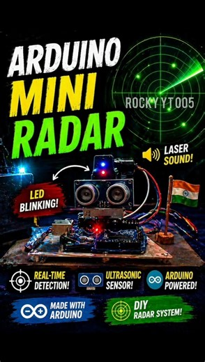 Mini Radar 🔥 Arduino powered 💀 Real-time detection 🚀 #shorts #tech #diy #arduinoproject #radar