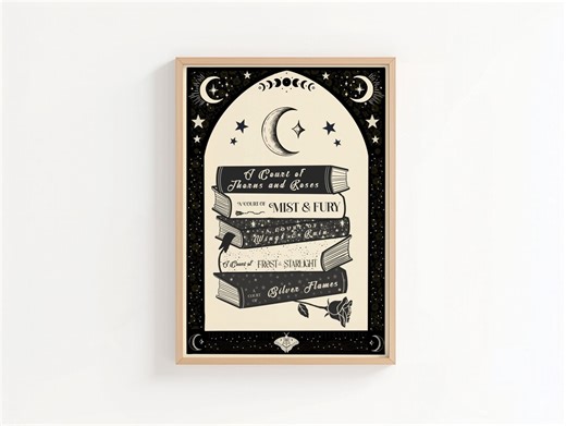 A Court of Thorns and Roses Book Stack Print | ACOTAR Inspired Wall Art | Fantasy Reader Decor | Celestial Book Lover Gift - Etsy Canada