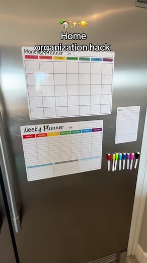 Hey there! Just got this amazing set of three calendars that magnet right onto the fridge i hope it’s a total game-changer for staying organized at home! There’s a monthly calendar, a weekly calendar, and a daily checklist, so you can keep track of everything from big events to daily to-dos. Plus, they come with these super handy whiteboard markers that also magnet to the fridge and have erasers on top—how cool is that? It’s the perfect setup for anyone looking to boost their home organization.