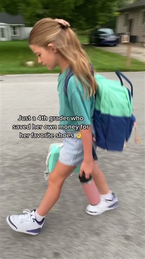 Alba saved up her money to buy her favorite shoes ✨👌 #proud #4thgrade #backtoschool #fyp #girlmom #jordans