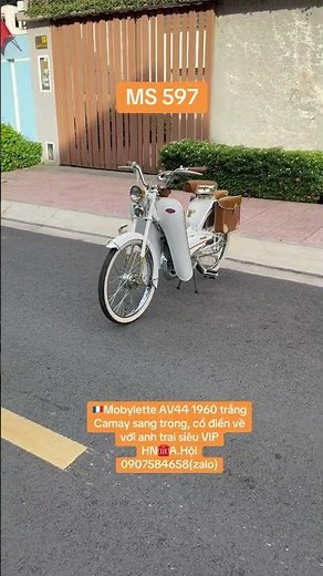 🌈Mobylette AV44 1960 white Camay luxury, classic back to super VIP brother HN #shortvideo #review