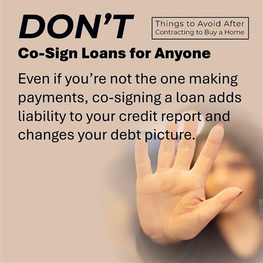 Things to avoid after contracting to buy